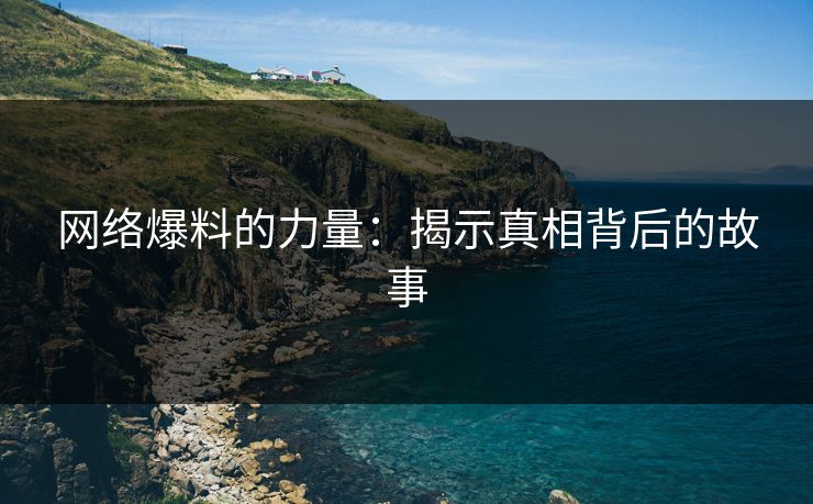 网络爆料的力量：揭示真相背后的故事  第1张